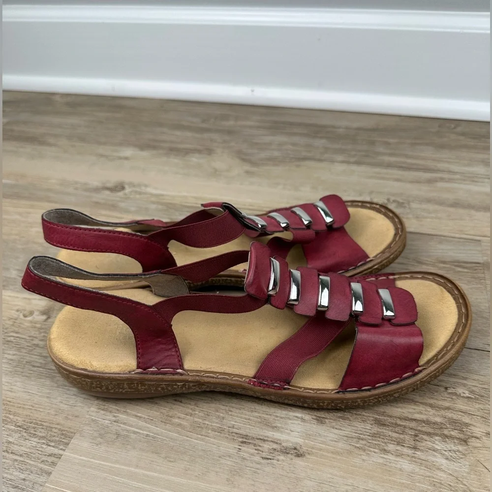 Rieker Comfort & Style Regina Red Leather Sandal